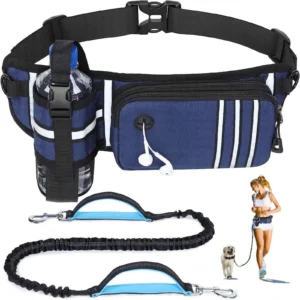 Hands Free Dog Leash with kettle Fanny Pack Reflective dog rope cat dog running fitness mobile waist bag for Walking hiking