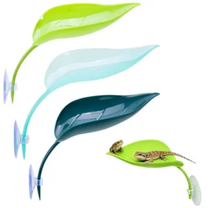 Frog Habitat Leaf with Suction Cup Reptile Basking Area Resting Terrace Tank Accessories Simulated Leaves for Geckos SYXZS01