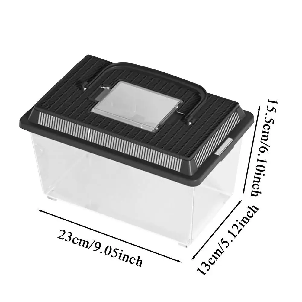 Reptile Terrarium Reptile Feeding Box Lizard Tarantula Transparent Portable Feeding Box Habitat Hatching Critter Carrier - Image 8