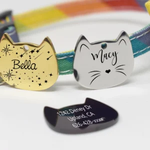 Stainless Steel Cat Tag Name Personalized Pet tag Custom ID Tag Collar Multi Color Customized Dog Nameplate Metal For Puppies