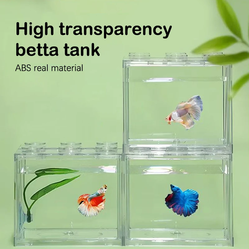 Aquarium Mini Fish Tank Reptile Pet LED Light Box Stackable Aquarium Cylinder Landscape Seaweed For Home Office Decoration - Image 2