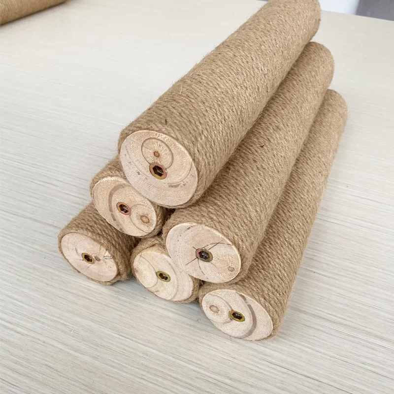 Cat Scratching Post Tree Shape Sisal Solid Wood DIY Kitten Climbing Frame Replacement Column Accessories Furniture Pet Toy - Image 5