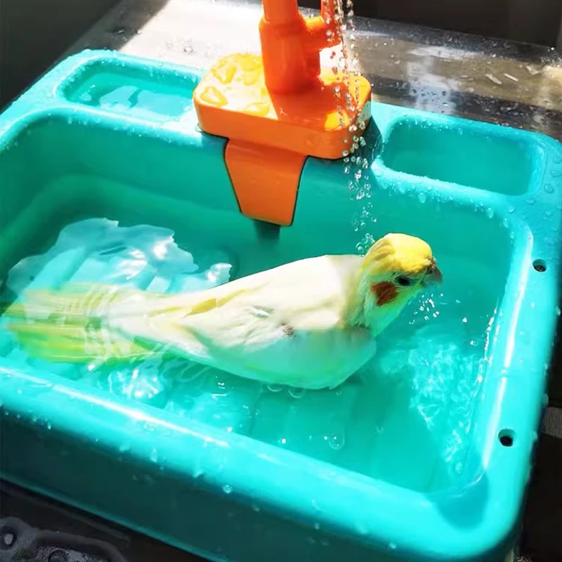 1PC Parrot Shower Pet Bird Bath Cage Basin Parrot Bath Basin Parrot Shower Bowl Birds Accessories Parrot Toy Bird Bathtub - Image 5