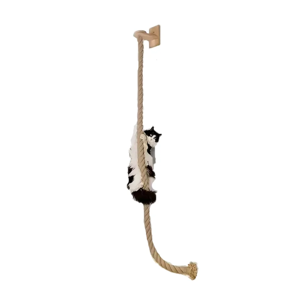 Toys Wall-mounted Activity Cat Wood Sisal Scratcher Climber Furniture Cat Bridge Rope Steps Kitten Ladder Kitten Post Wall - Image 21