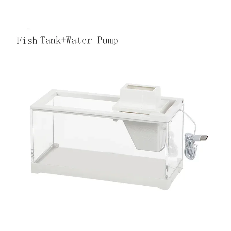 High Transmittance Fish Tank Aquarium Kits with Water Pump Heating Mat Lighting Desktop Decor For Shrimp Jellyfish Goldfish - Image 9