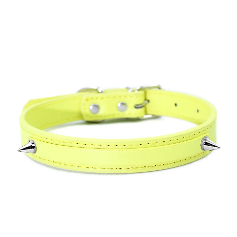 Rhinestone Leather Collar with Rivet Customized Letters Punk Sexy Choker Necklace Cosplay Jewelry for Men Women - Image 11