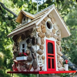 Bird Raising Tool Resin Bird House Durable Hanging Bird Nest Exquisite Garden Bird Villas for Hummingbirds Squirrel