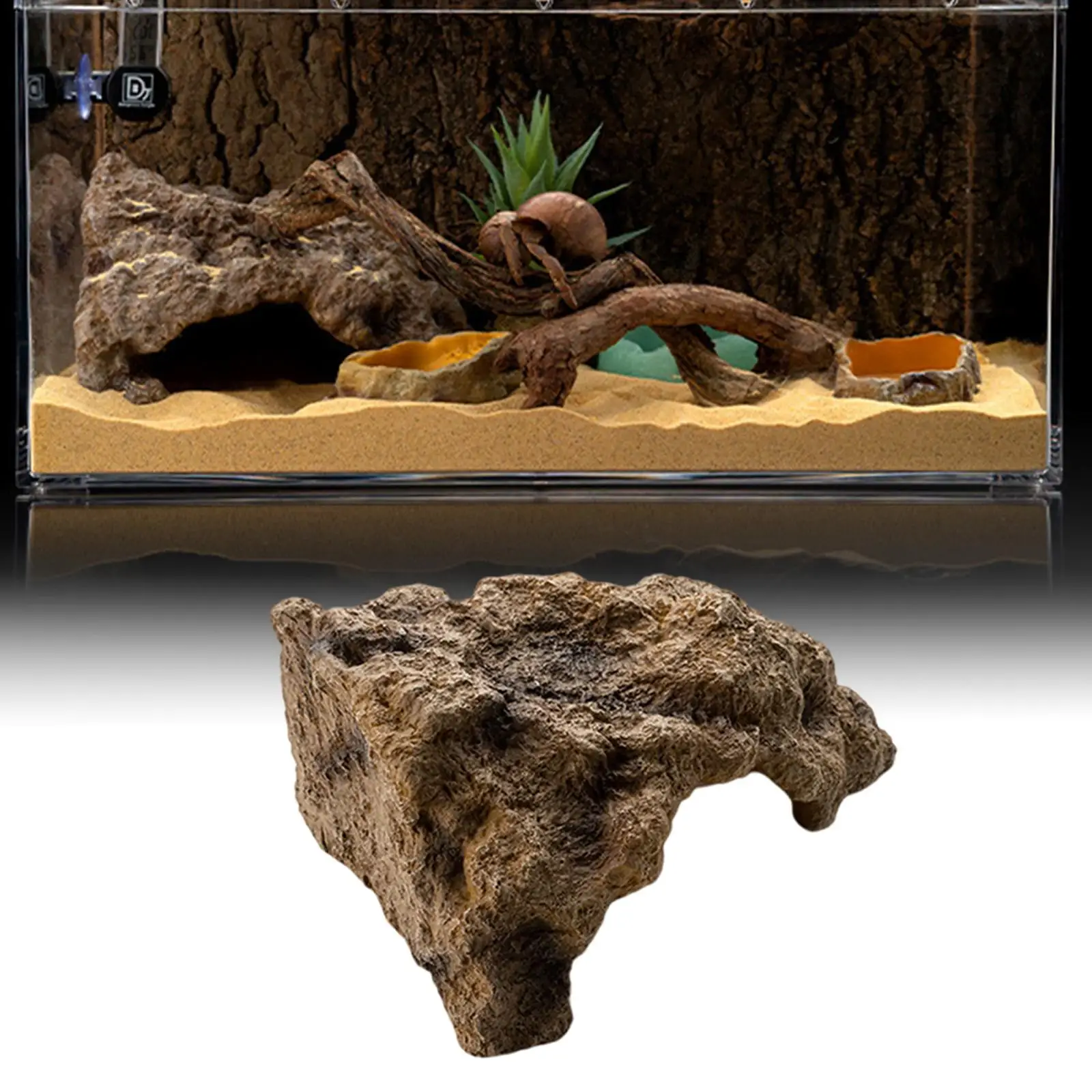 Resin Reptile Hide Cave Artificial Decoration Lizard Snake Turtle Shelter Hide Rest Cave Aquarium Landscaping Decors - Image 7