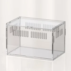Reptile Pet Rearing Box Acrylic Transparent Assembly Hermit Crab Rearing Box Keeper Spider Horned Frogs Cage, Top Door Opening