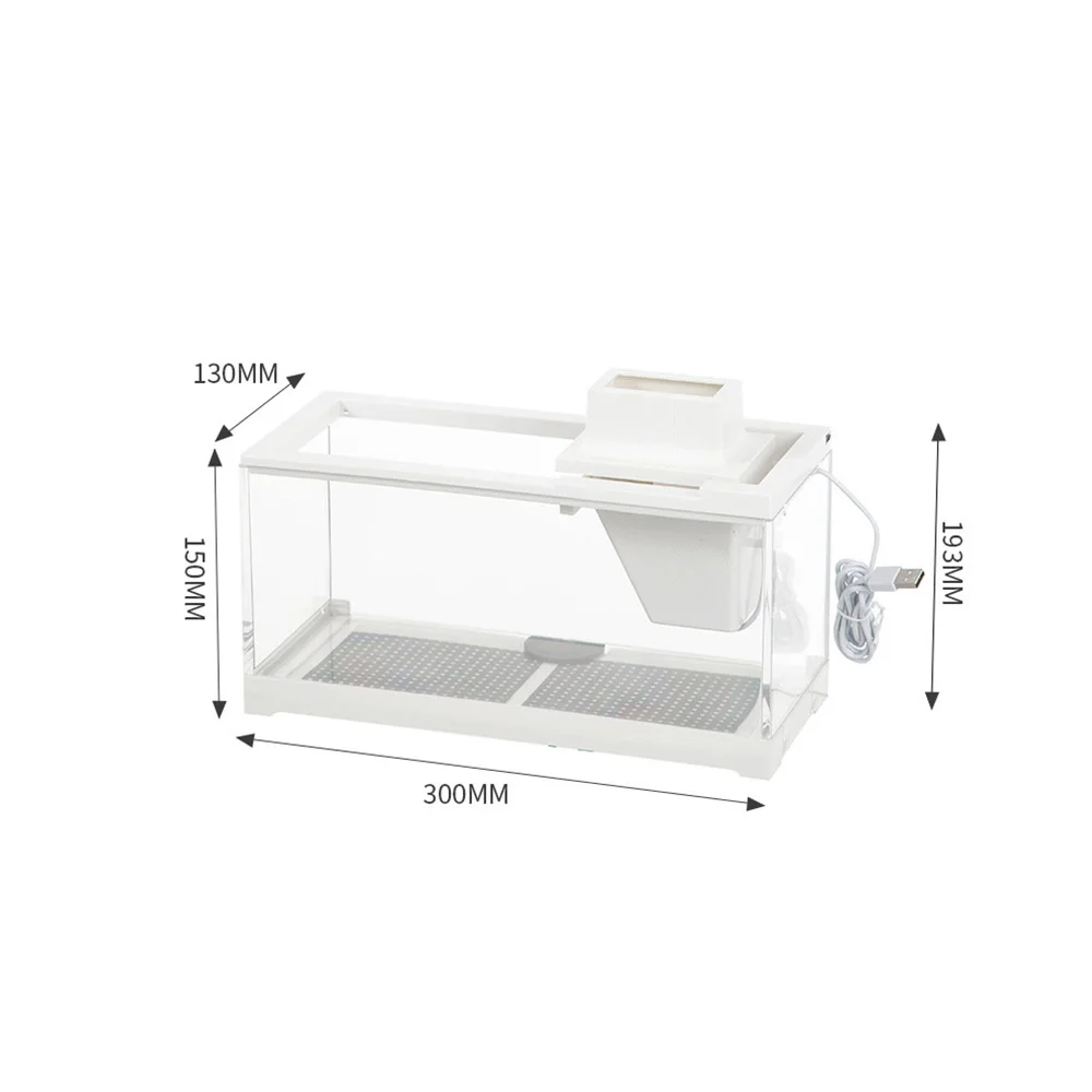 High Transmittance Fish Tank Aquarium Kits with Water Pump Heating Mat Lighting Desktop Decor For Shrimp Jellyfish Goldfish - Image 6