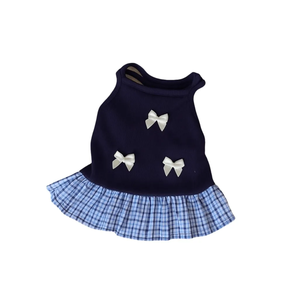 Cute Korean Style Dog Princess Skirt Thin Breathable Pet Strap Dress Bowknot Plaid Soft Pet Summer Clothes for Puppy Cats - Image 7