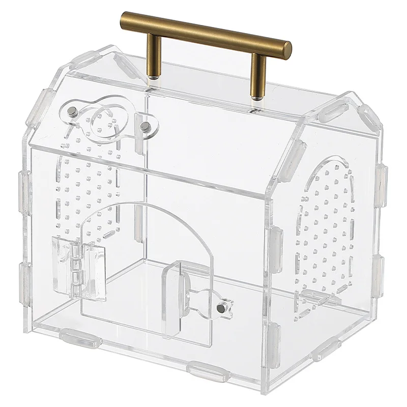 Transparent Acrylic Portable Assembled Reptile Tank Breeding Box for Hermit Crab Gecko Small Reptiles Pet Habitat Terrarium - Image 7