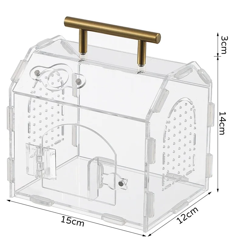 Transparent Acrylic Portable Assembled Reptile Tank Breeding Box for Hermit Crab Gecko Small Reptiles Pet Habitat Terrarium - Image 6