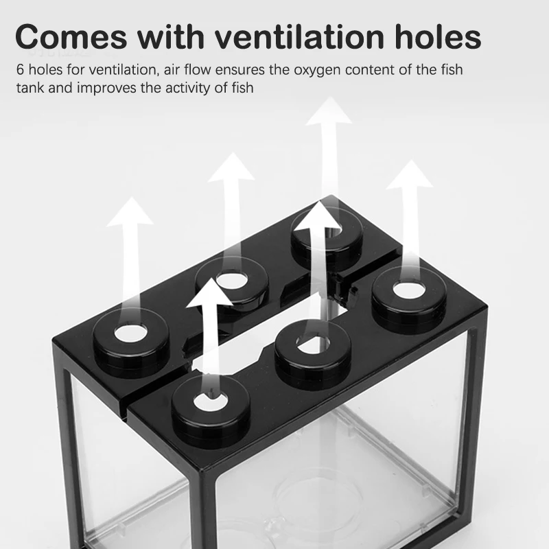 Aquarium Mini Fish Tank Reptile Pet LED Light Box Stackable Aquarium Cylinder Landscape Seaweed For Home Office Decoration - Image 5