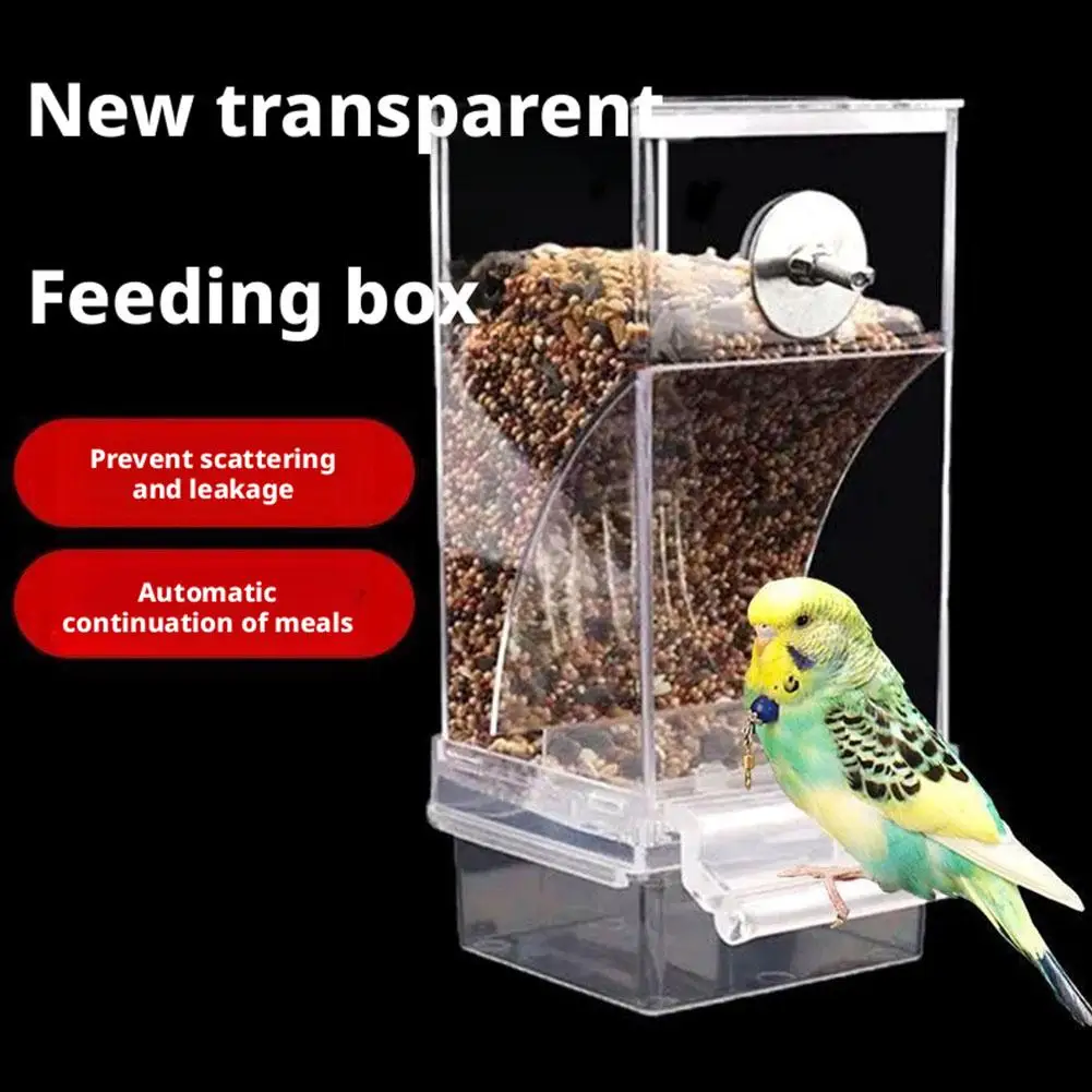 Transparent Pet Parrot Automatic Feeder Bird Cage Food Box Husk Separation Anti-splash Integrated Splash Feeder Pet Supplies - Image 3