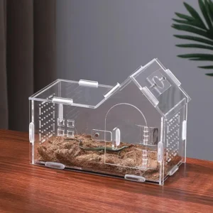 【Peace】Reptile Feeding Box With Lids Animal Habitat Cage Mini Pet Breeding Container For Gecko Turtle Tarantula Pet Supplies