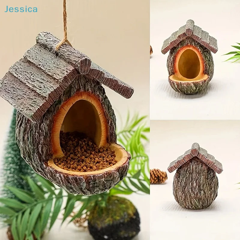 ♥Natural Bark Bird House – Weatherproof Hanging Bird Nest Feeder for Wild Birds & Garden Decoration - Image 2