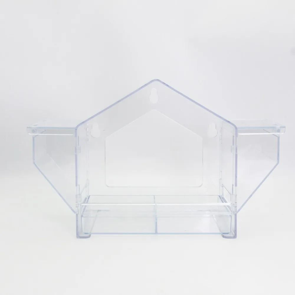 Clear Window Birds Feeder Squirrel-Proof Spacious Birds Feeding House with Suction Cup Bird Feeding Trays - Image 3