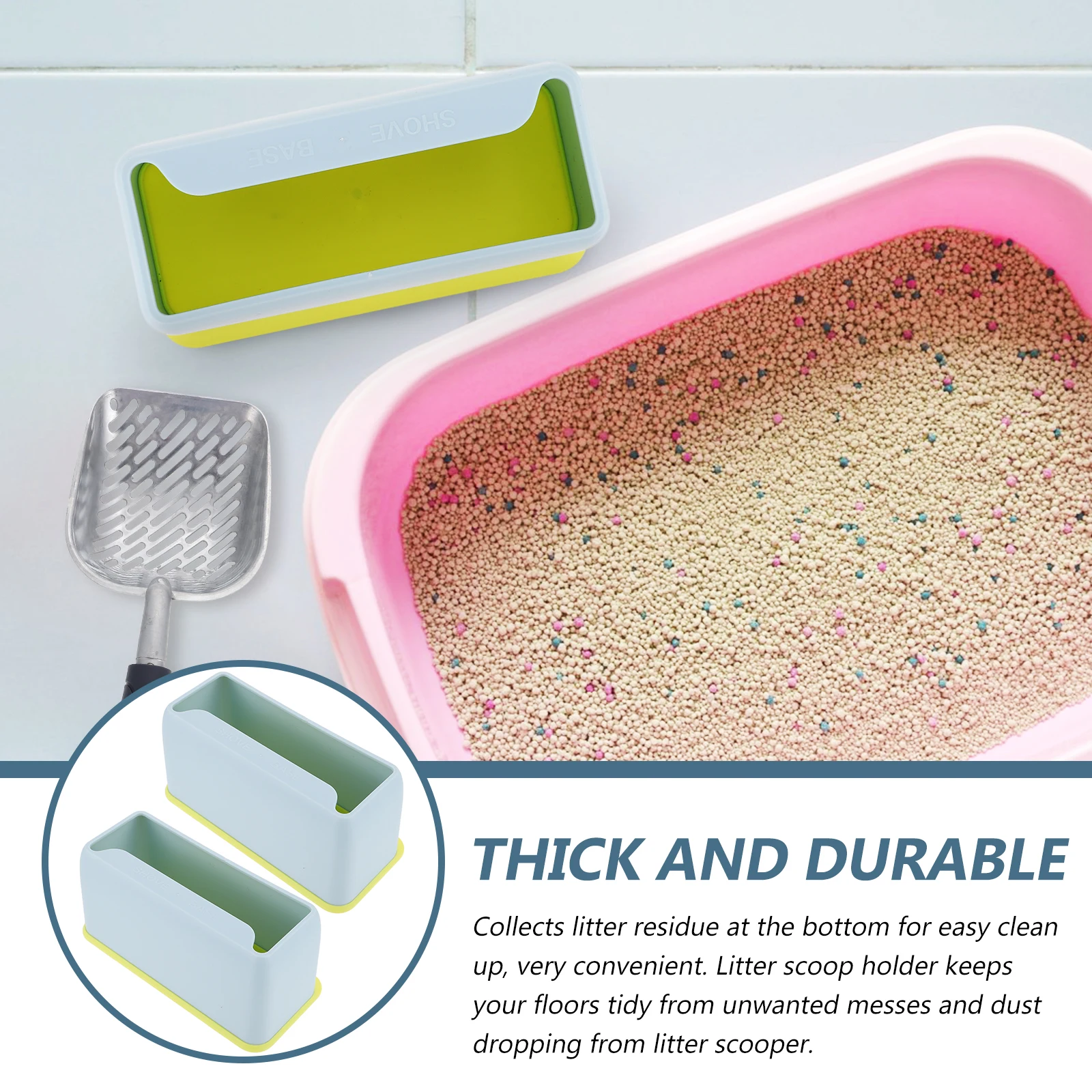 2Pcs Plastic Scoop Holder for Cat Litter Scooper Wear-Resistant Stand Collects Residue Easy Clean-Up Litter Scoop Holder - Image 4