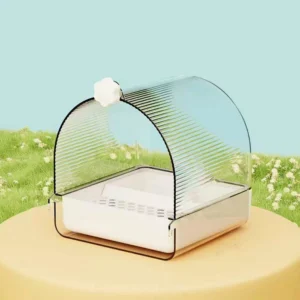 Transparent Bird Bath Cage Splash Proof Food Holder Box Parrot Bathtub Screw Hooks Hanging Bath Bird Birdbath Feeder Bird Cage
