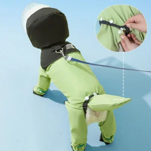 Teddy Rainy Day Travel Clothes Pet Summer Raincoat Clashing Color with Feet Dog Four Feet Rain Poncho Puppy Waterproof Clothes