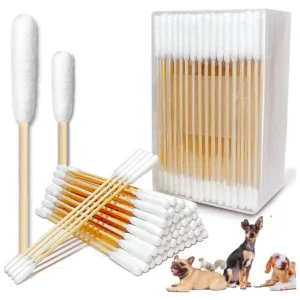 15cm Long Cotton Swabs ProfessionalCat Cotton Swabwith Bamboo Double Sided Dog Ear Swabs -Specially Designed Big Cotton Swabs