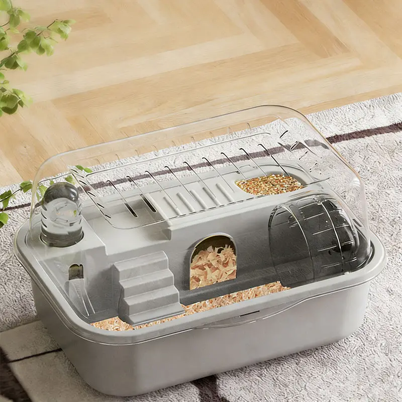 2-Tier Luxury Hamster Cage, Escape-Proof Transparent Portable Habitat Starter Kit for Hamsters Syrian Hamsters - Image 7