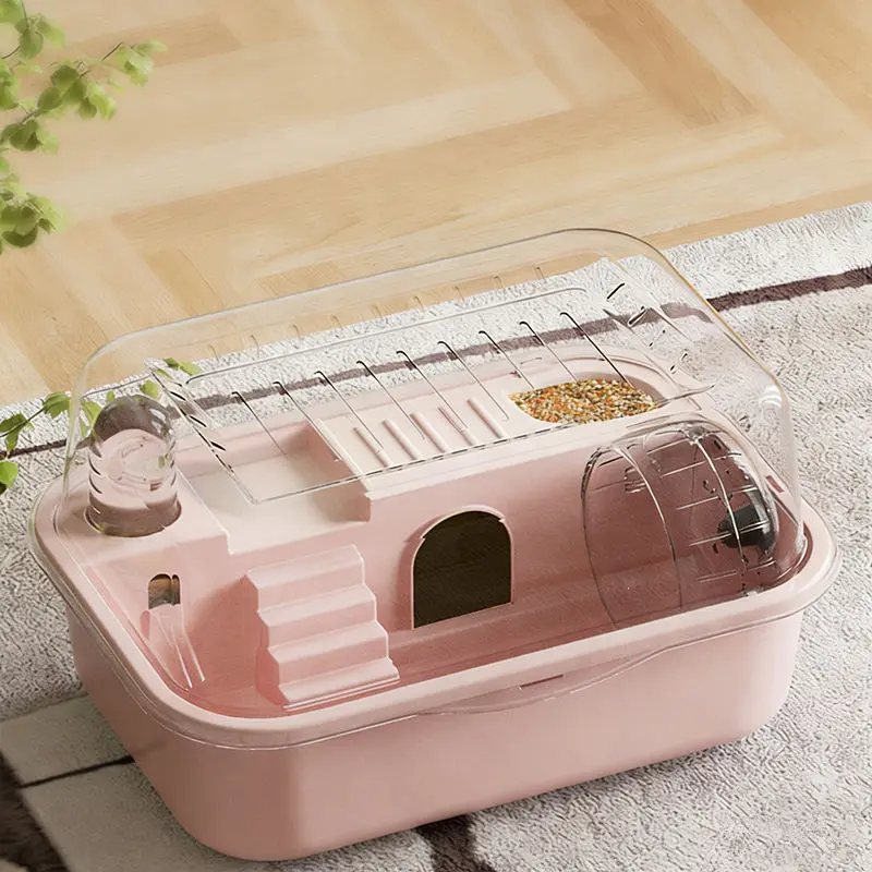 2-Tier Luxury Hamster Cage, Escape-Proof Transparent Portable Habitat Starter Kit for Hamsters Syrian Hamsters - Image 8