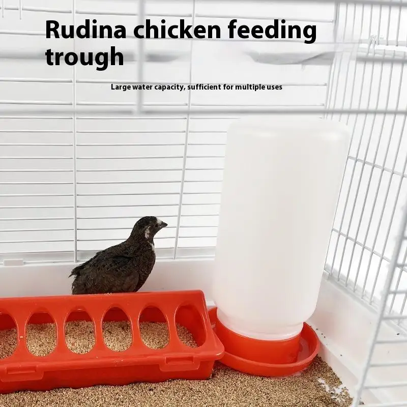 Poultry Thickened Feeder And Drinker Water Food Dispenser Automatic Chicken Birds Chick Waterer Feeding Rutin Chicken Trough - Image 3