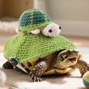 Cute Handmade Turtle Sweater Knitted Warm Pet Tortoise Clothes Bee Shape Decorative Tortoise Outfit Winter Season