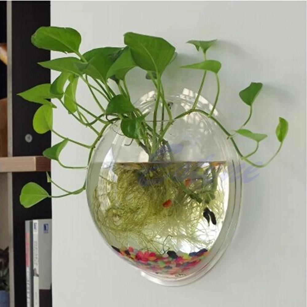 Wall Mounted Acrylic Fish Bowl Transparent Wall Hanging Fish Tank Wall Mounted Aquarium Wall Plant Pot Planter - Image 2