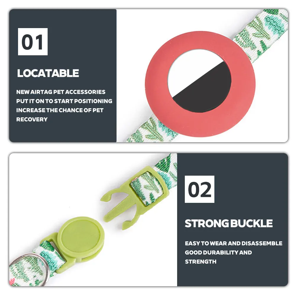 Adjustable Durable Cute Cat Collar GPS Tracker Protective Cover Reflective Washable Comfort Safe Buckle Pet Decoration Accessory - Image 4