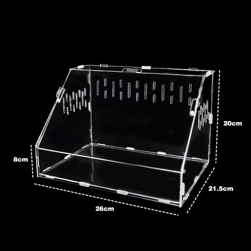 Acrylic Breeding Box with Thermometer Quail Turtle Lizard Transparent Terrarium Reptile Mantis Crawler Box Reptiles Pet Houses - Image 10