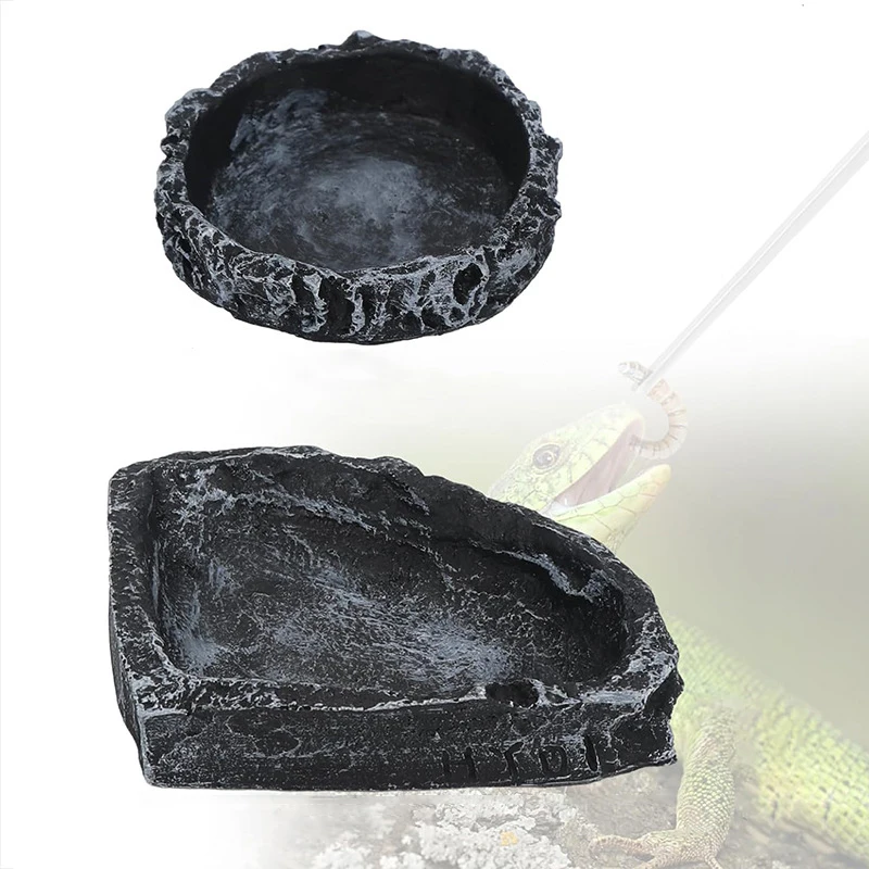 Imitation Stone Bowl Reptile Pet Feeding And Water Bowls Safe And Durable Ideal For Bearded Dragons And Other Small Reptiles - Image 4