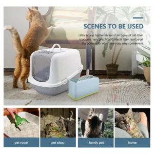 2Pcs Plastic Scoop Holder for Cat Litter Scooper Wear-Resistant Stand Collects Residue Easy Clean-Up Litter Scoop Holder