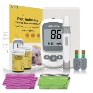 Pet Blood Glucose Monitoring Kit for Diabetic Cats, Dogs, All-in-One Solution for in-Clinic Or at Home, with Digital Results