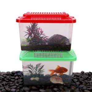Mini Portable Pet Breeding Box Square Box for Reptile Transport Hamster Breeding and Climbing Turtle Shaped Box