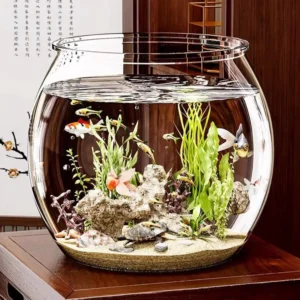 Clear Plastic round Fish Bowl Aquarium Living Room Tabletop Vase Self-Keeper Tank Pot Ornamental Fish Tank For Home Decor