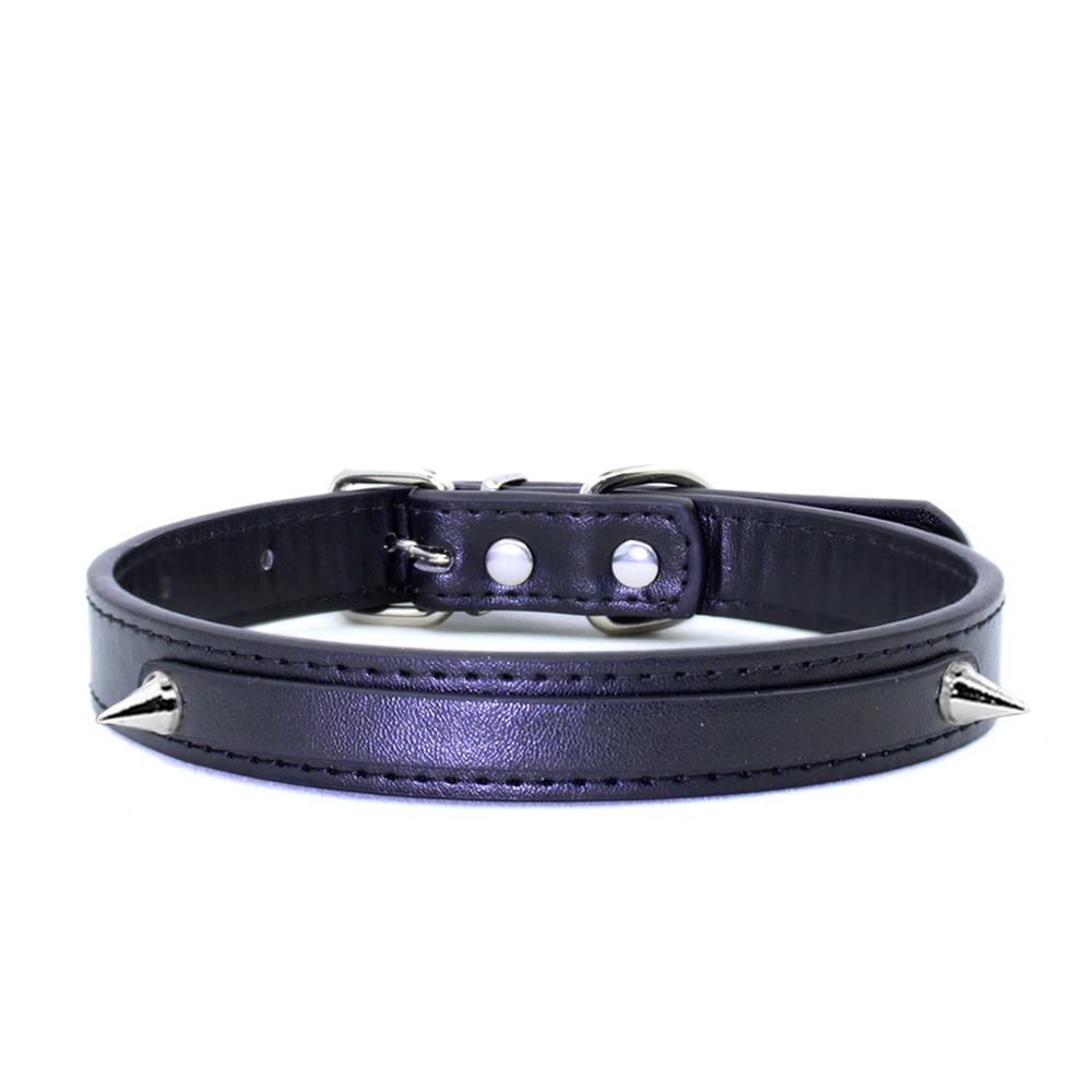 Rhinestone Leather Collar with Rivet Customized Letters Punk Sexy Choker Necklace Cosplay Jewelry for Men Women - Image 8