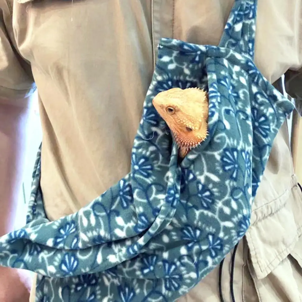 Outdoor Reptile Sling Bag Useful Reptile Carrier Bag Comfortable Flannel Sling Reptile Carrier Bearded Dragon Sling Bag - Image 4