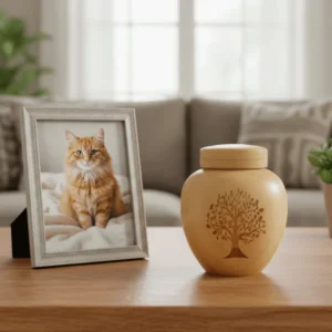 Cat Ashes Holder Bamboo Pet Ashes Box Seal Tree Patterns Pet Commemorative Box Anti Fall Durable Dog Keepsake Urns Pet Cremation