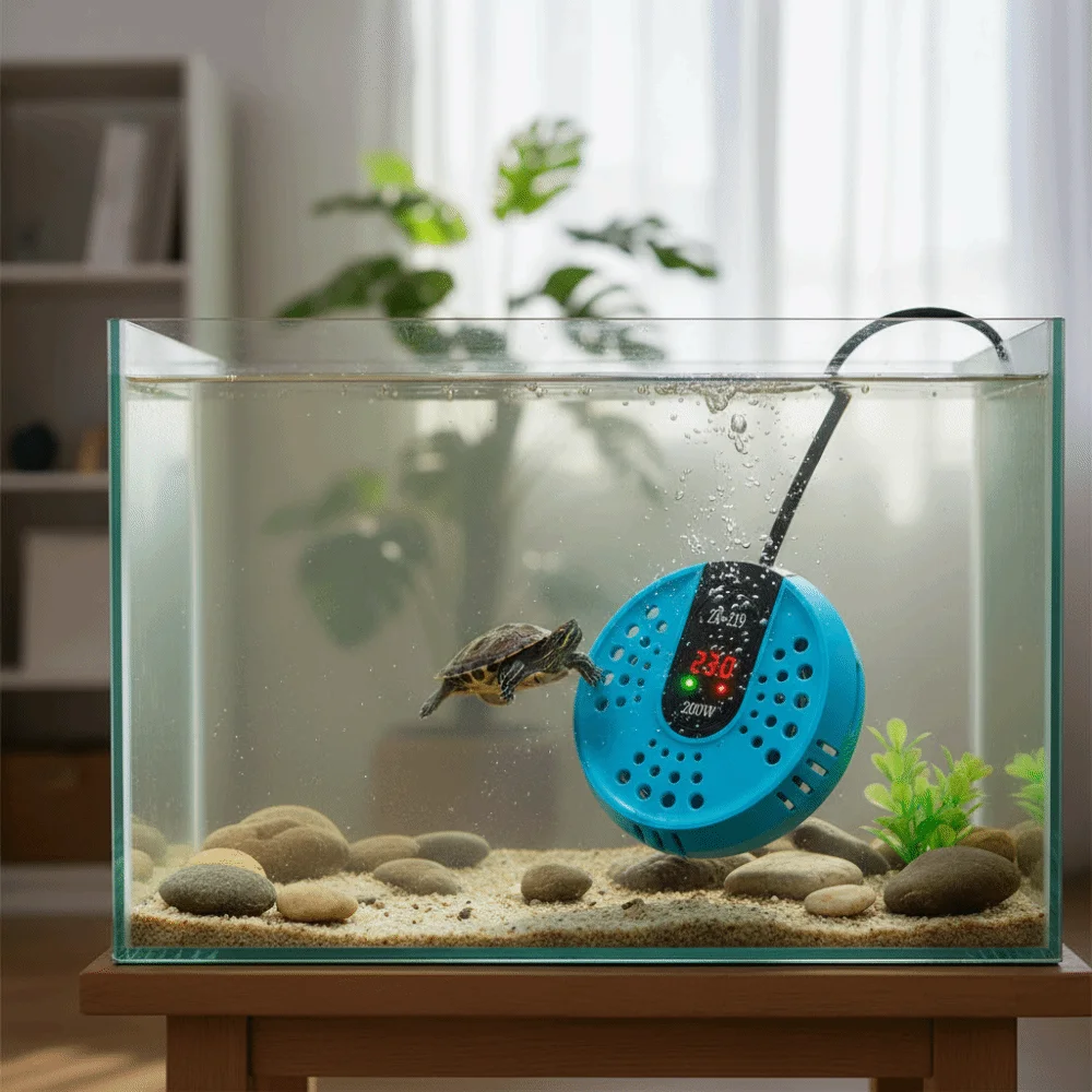 17-34°C Aquarium Turtle Heater LCD Display Low Water Level Mini Aquarium Heater Temperature Controller Automatic - Image 2