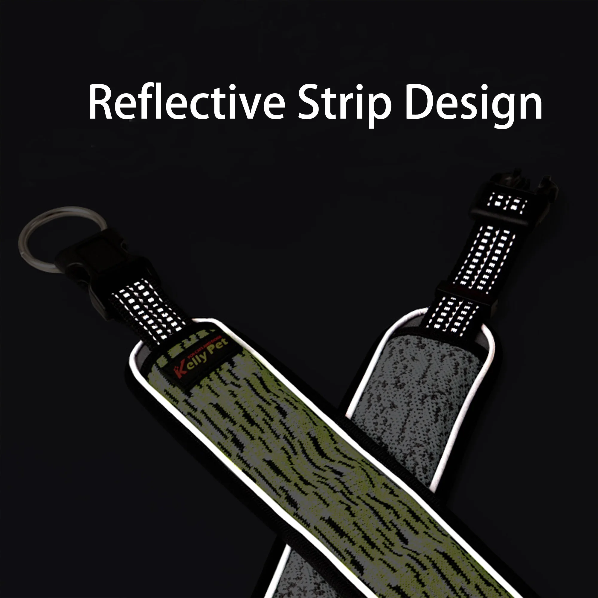 1pc Reflective Dog Collar, Breathable, Adjustable for Small Medium Large Dogs Pug - Image 3