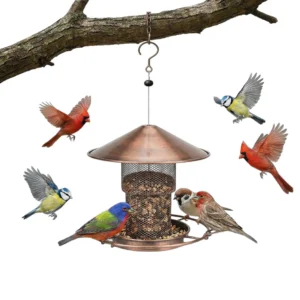 Bird Feeder for Outdoor Hanging Large Capacity Squirrel Proof Birdfeeders Heavy Duty Metal Bird Feeders for Outside