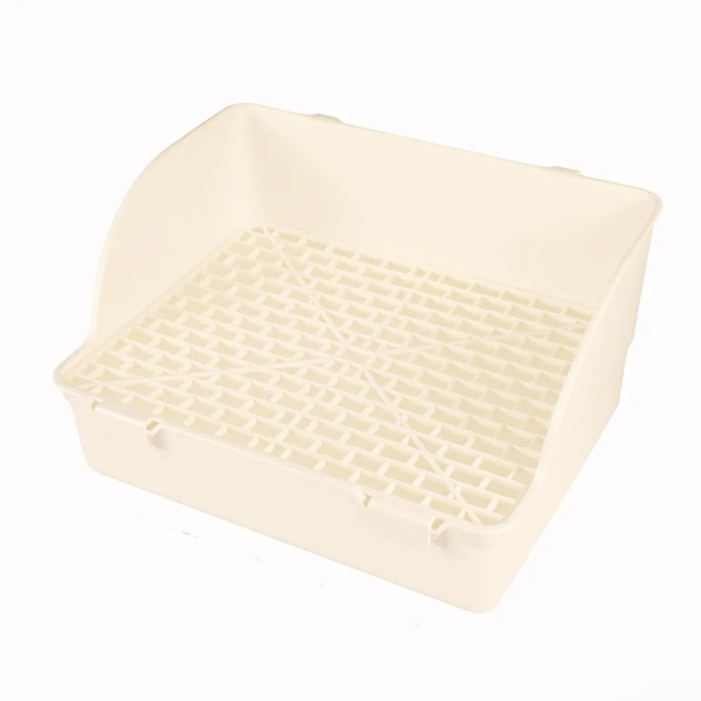 Splash-Proof Rabbit Litter Tray Anti-spill Rectangular Animal Potty Trainer Plastic Detachable Rabbit Training Toilet - Image 8