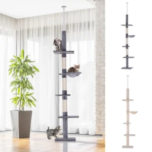 Adjustable Height Floor-To-Ceiling Vertical Cat Tree