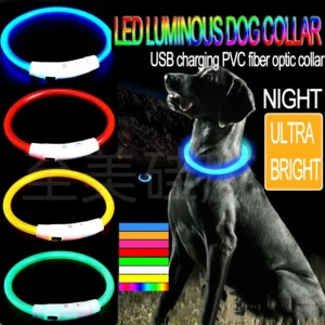 New Dog Luminous Collar Bright Dog Collar Glowing Led Light Dog Collar Light Night Safety GXQ02