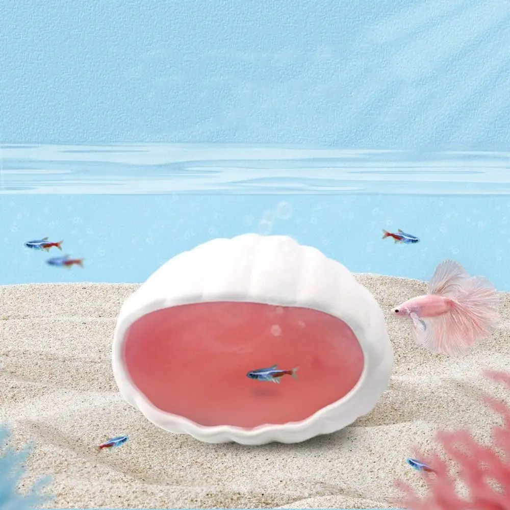 Fish Tank Shell Landscaping Ceramic Hamster Nest Cute Cartoon Pet Hiding House Cooling Creative Pet Shelter Jewelry Storage - Image 3