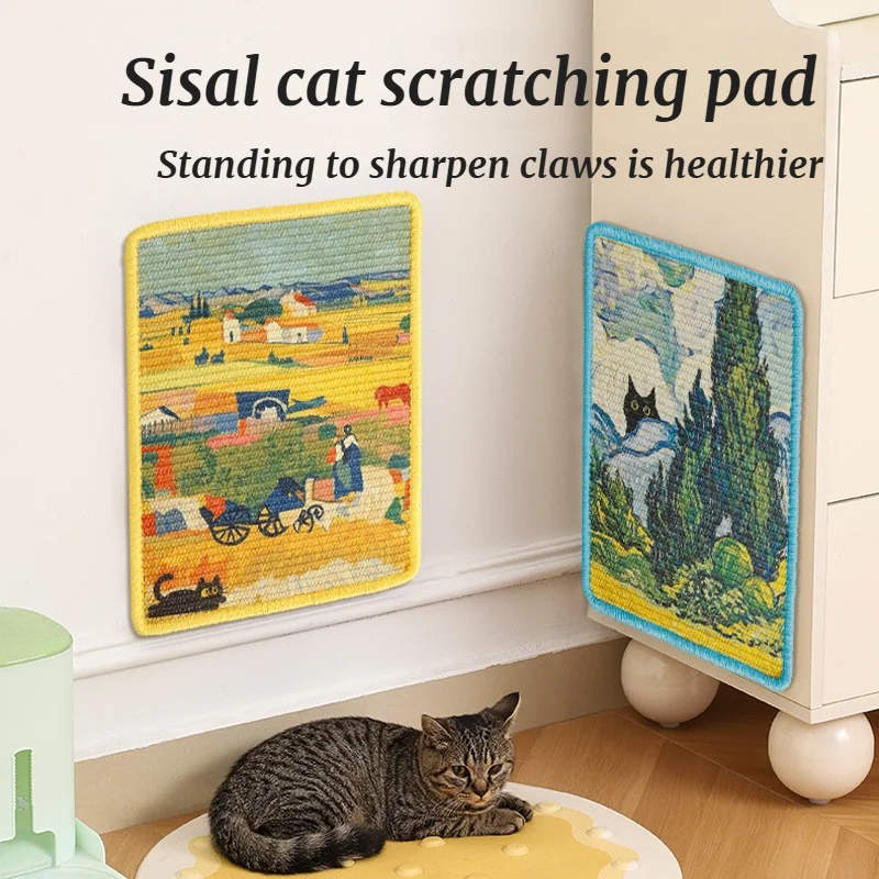 Cat Scratch Board, Sisal Pet Mat, No Debris Falling Off, Wall Sticking, Cat Toys, Cat Wear-resistant Scratch Pads, Pet Supplies - Image 2