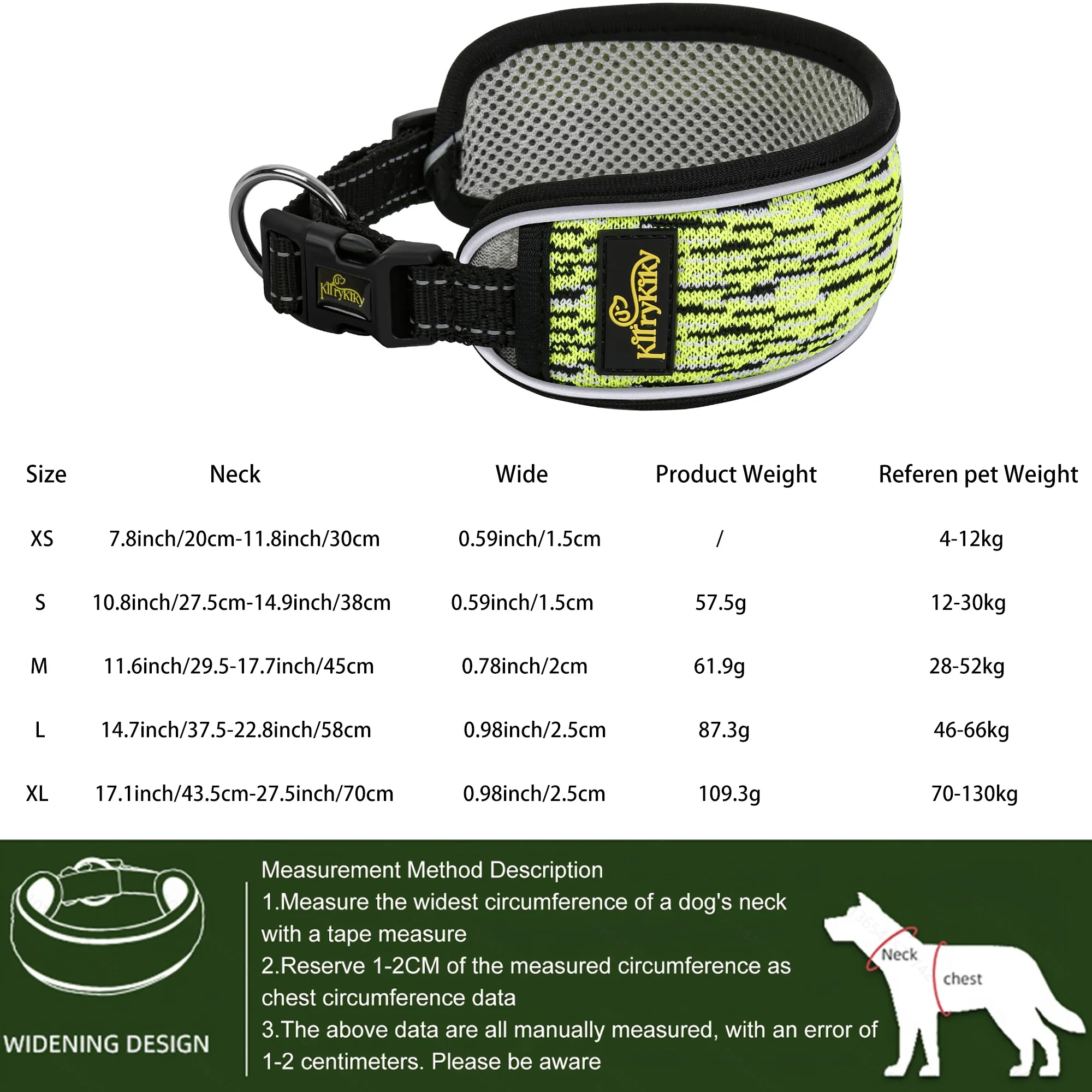 1pc Reflective Dog Collar, Breathable, Adjustable for Small Medium Large Dogs Pug - Image 5